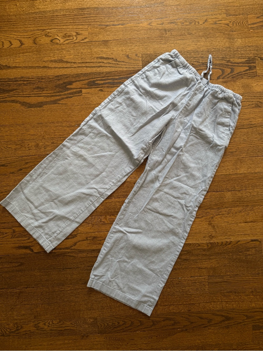 H&M Light Blue Kids Casual Drawstring Wide-Leg Pants